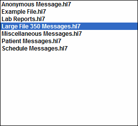 Files List in the Working with HL7 tab