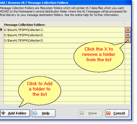 Add / Remove Message Collection Folders