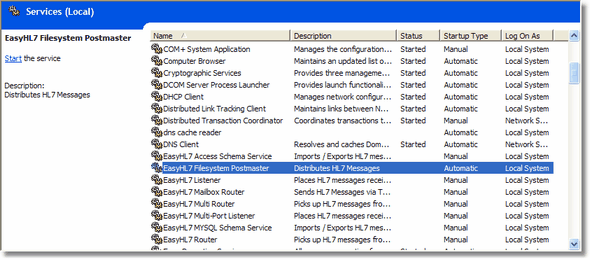 MS Windows Services snap-in