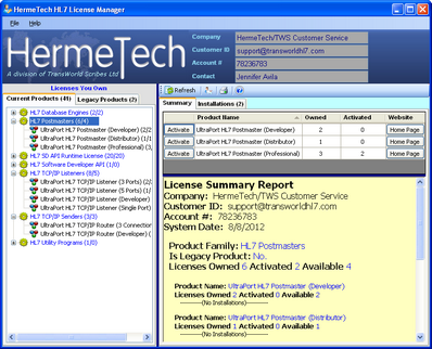 Click to Download the HL7 License Manager