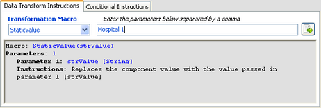 Choose a macro and enter the parameters (if required)