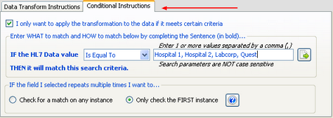 Enter conditional instructions