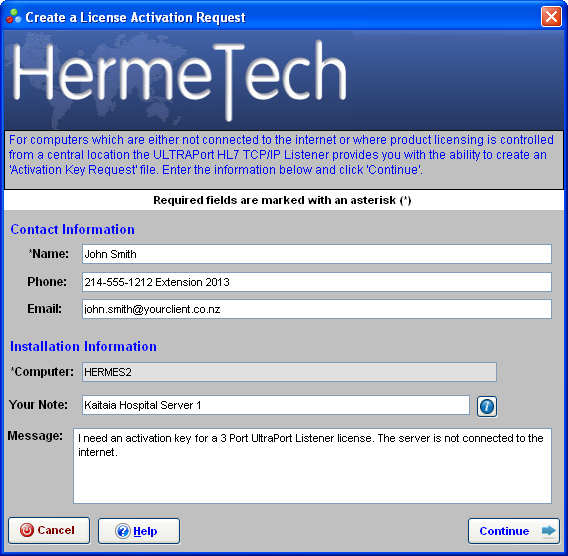 Create the Activation Request