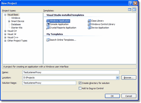 New Windows Application