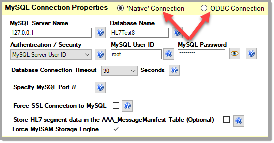 Choose MySQL Connection Type