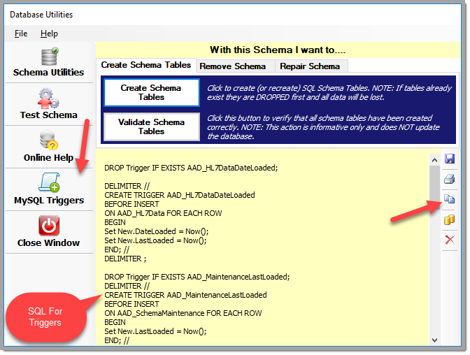 Generate MySQL Trigger SQL