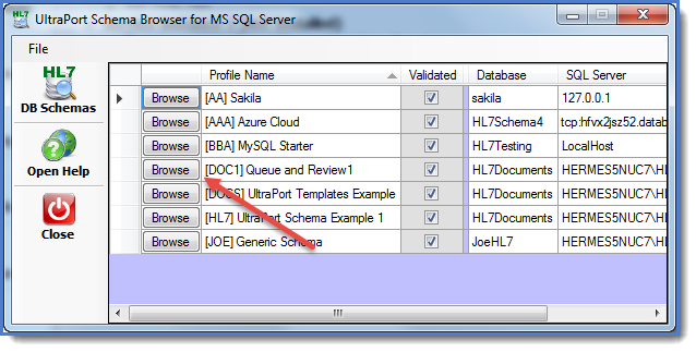 UltraPort Schema Browser