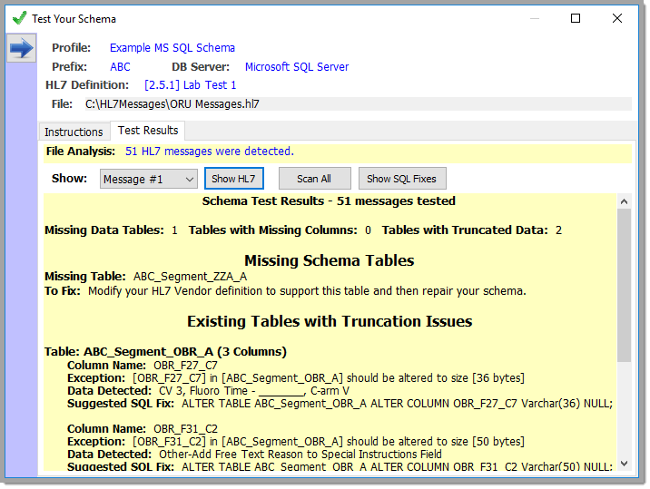 Schema Utilities Window