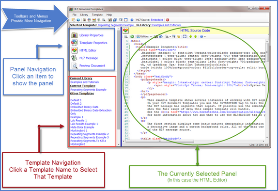 The Template Editor Main Window