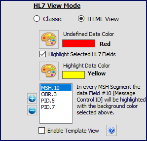 HTML View Settings