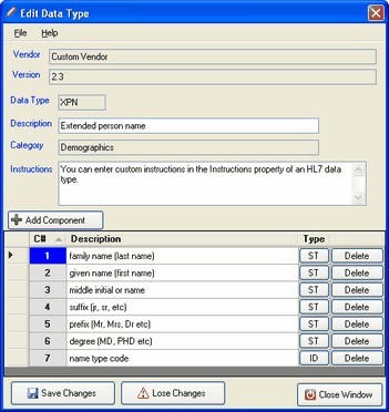 Editing a particular data type