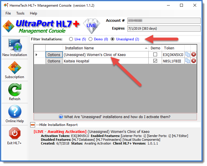 Newly 'Unassigned' Installation Available Again for Assignment