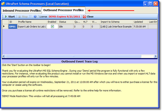 Running Locally (Outbound Processors Selected)