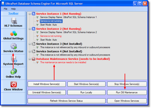 Windows Service Status Information