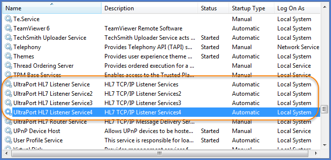 The MS Windows Services Snap-In