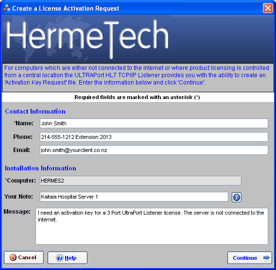 Create the Activation Request