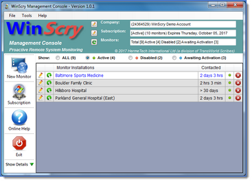 The WinScry Management Console