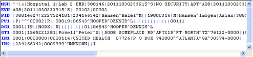 Same example with 'Show Expanded HL7' turned off Same example with 'Show Expanded HL7' turned off