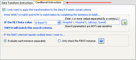Enter conditional instructions Enter conditional instructions