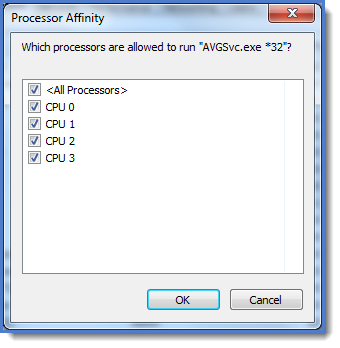 Typical Affinity for Quad Processors Typical Affinity for Quad Processors
