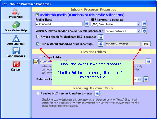 Inbound Processor Properties Inbound Processor Properties