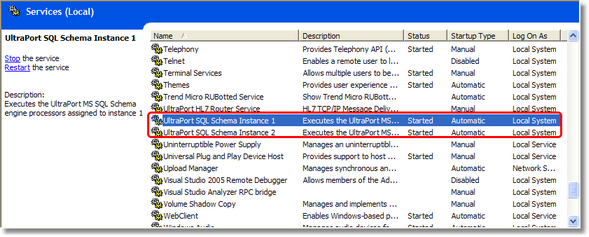 The MS Windows Services List The MS Windows Services List