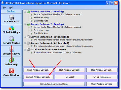 Windows Service Status Tab Windows Service Status Tab