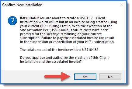 Click YES to authorize the invoice Click YES to authorize the invoice
