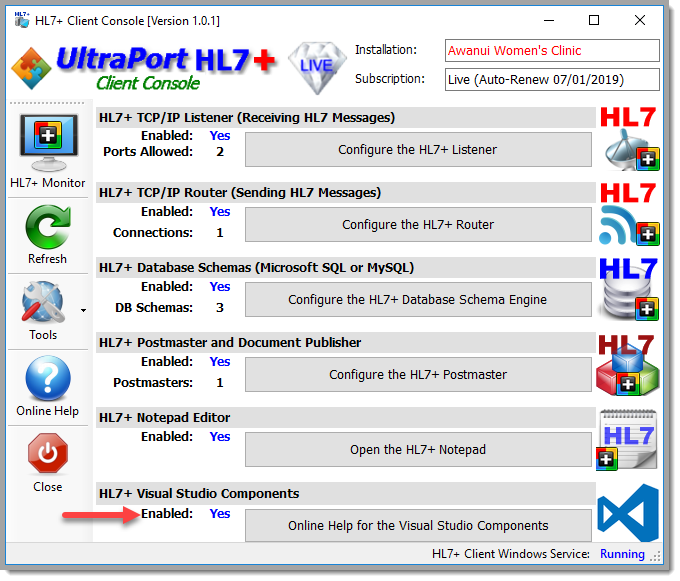 Client Console with Components Enabled Client Console with Components Enabled