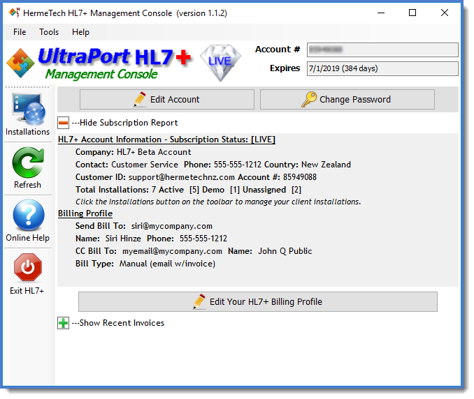 Main Window (Subscription View) Main Window (Subscription View)